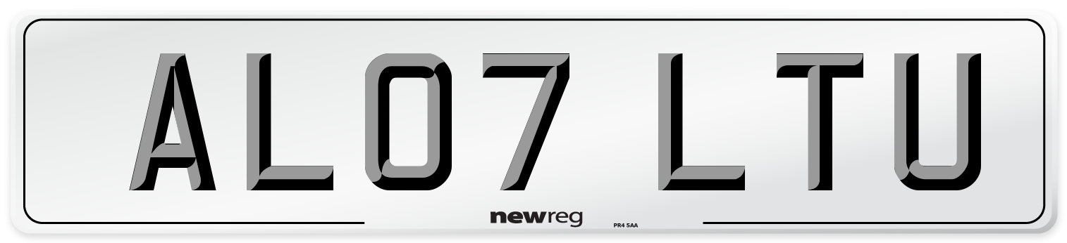 AL07 LTU Number Plate from New Reg